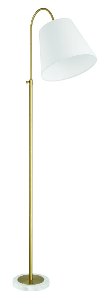 Girard 1 Light Floor Lamp in Satin Brass