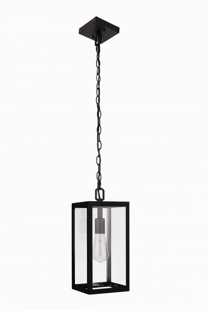 Harris 1 Light Outdoor Pendant in Textured Black