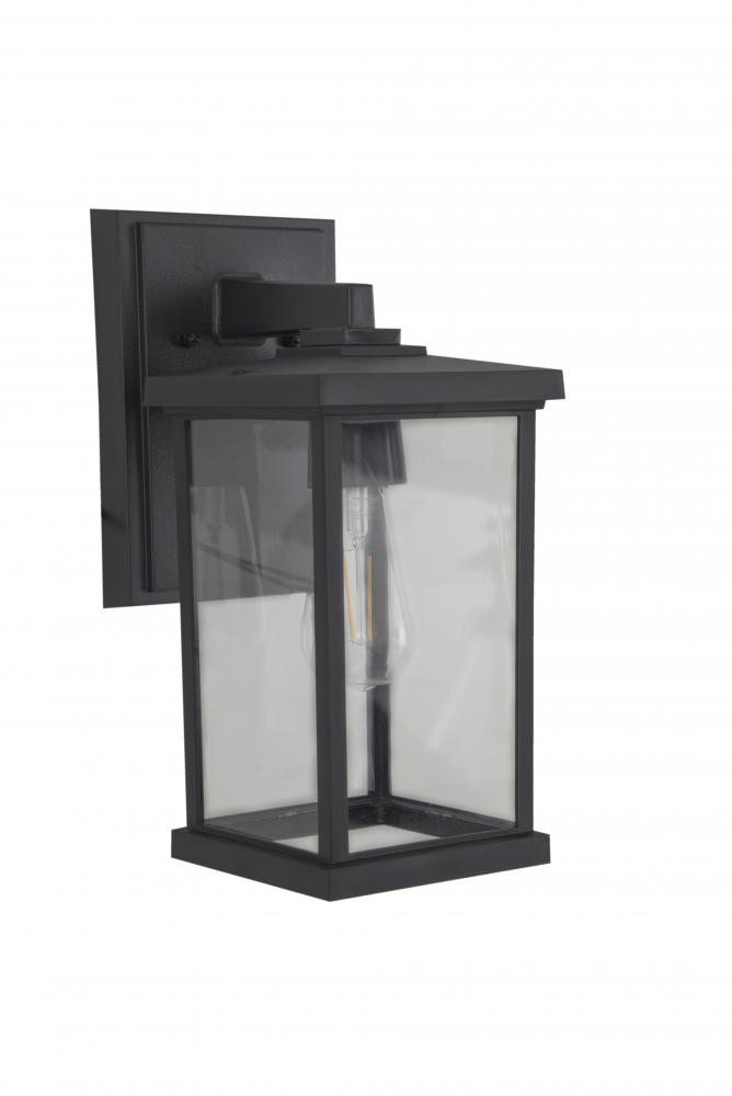 Resilience 1 Light Medium Outdoor Wall Lantern in Textured Black, Clear Lens