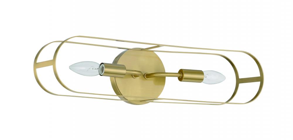 Mindful 2 Light Linear Sconce in Satin Brass