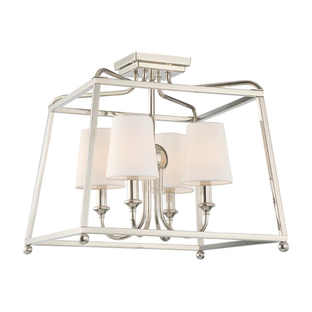 Libby Langdon Sylvan 4 Light Polished Nickel Semi Flush Mount