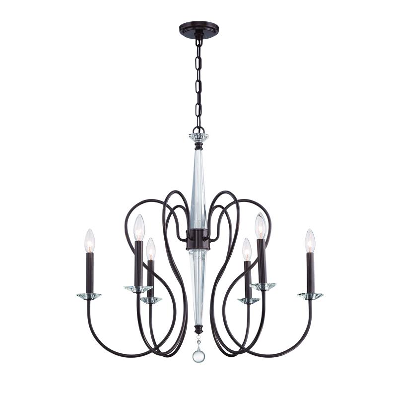 Bentley 6 Light Vibrant Bronze Chandelier