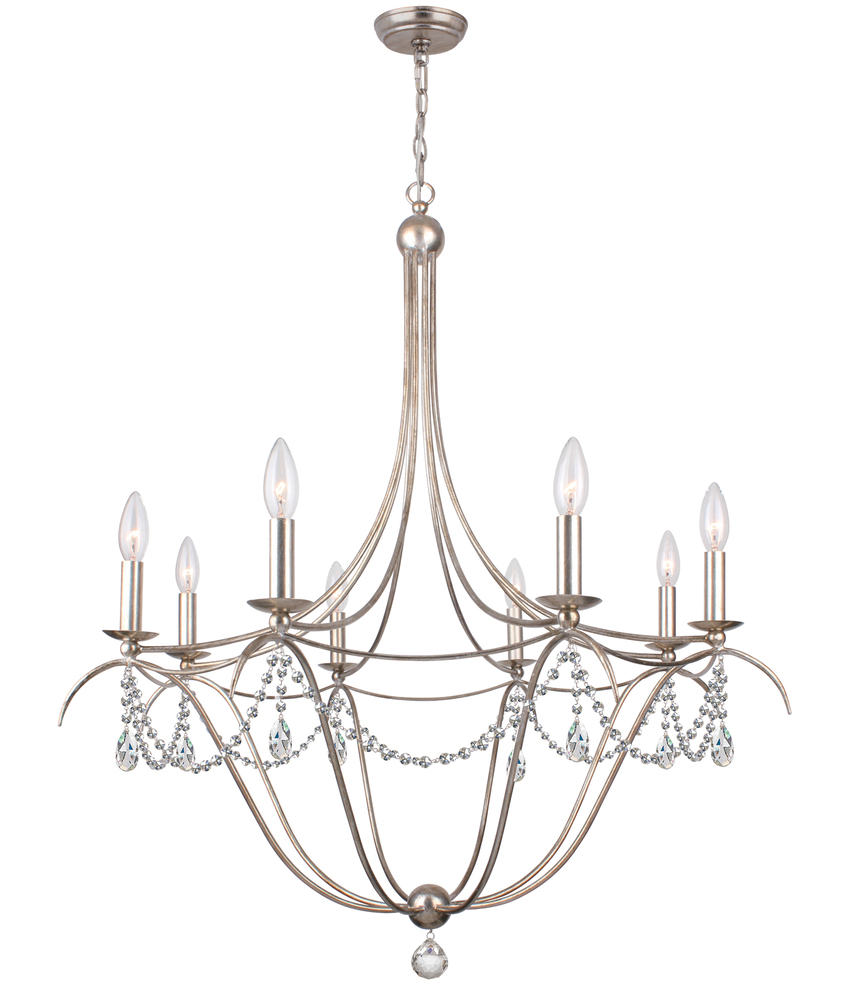 Metro 8 Light Crystal Silver Chandelier