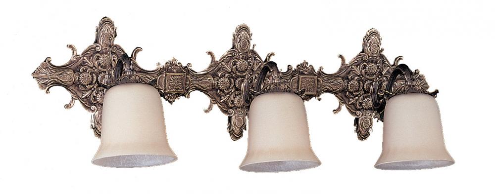 Crystorama 3 Light Antique Brass Bathroom-Vanity Light