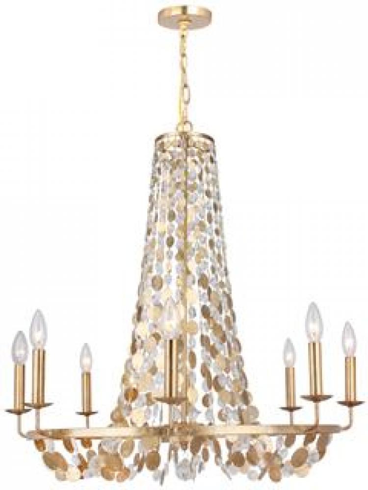 Crystorama Bella 8 Light Antique Gold Chandelier