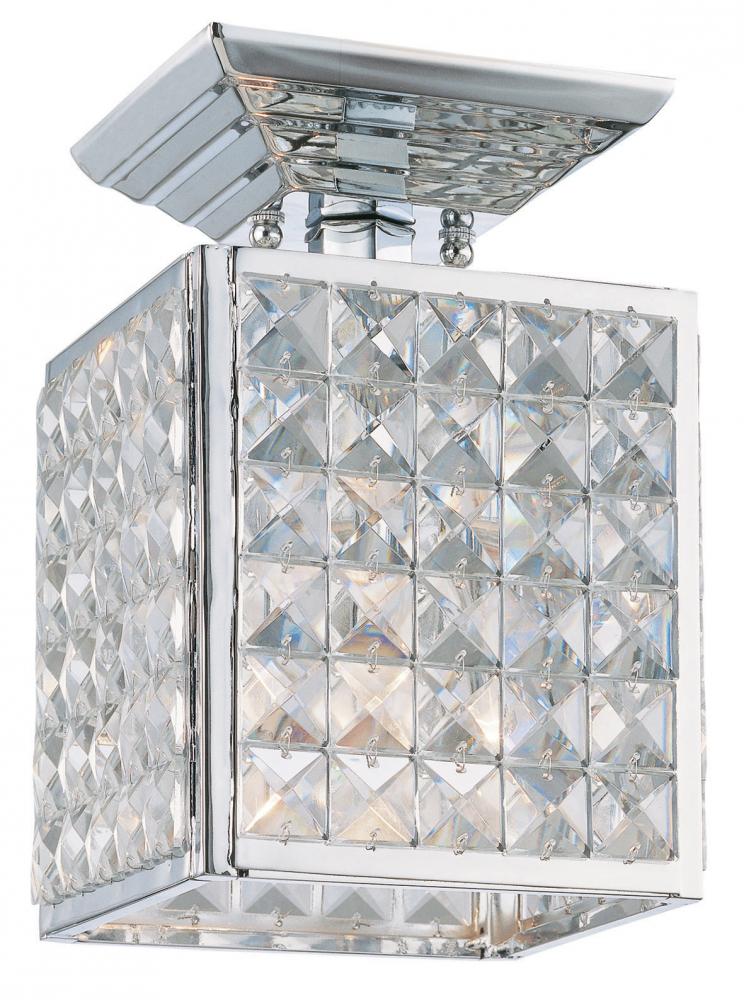 Chelsea 1 Light Crystal Square Semi-Flush