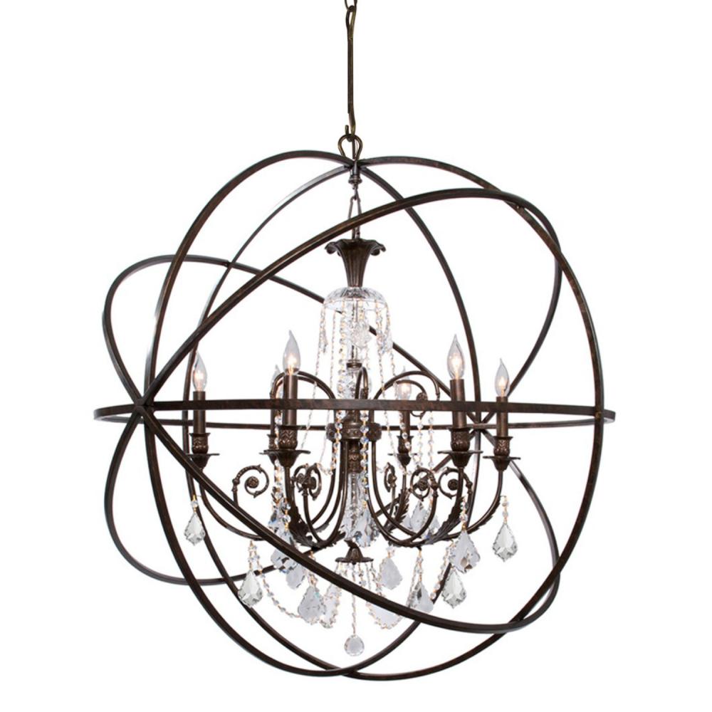 Solaris 6 Light English Bronze Chandelier