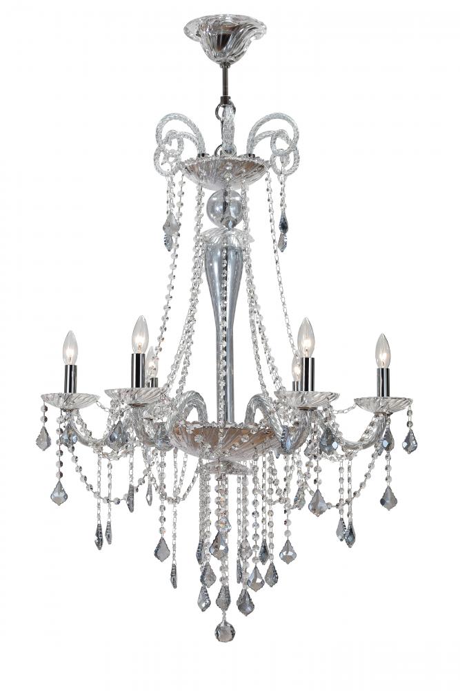 Crystorama Simone 6 Light Blue Crystal Chandelier