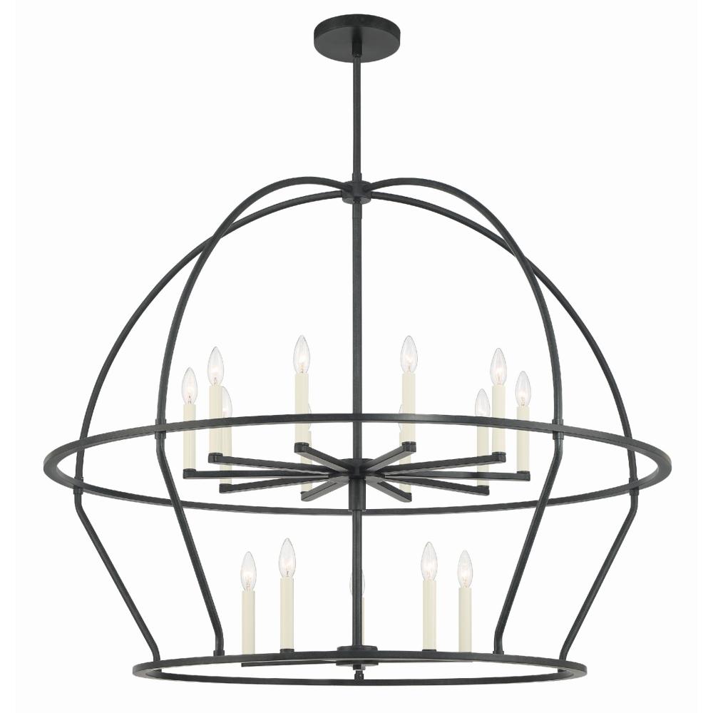 Abbott 15 Light Black Chandelier