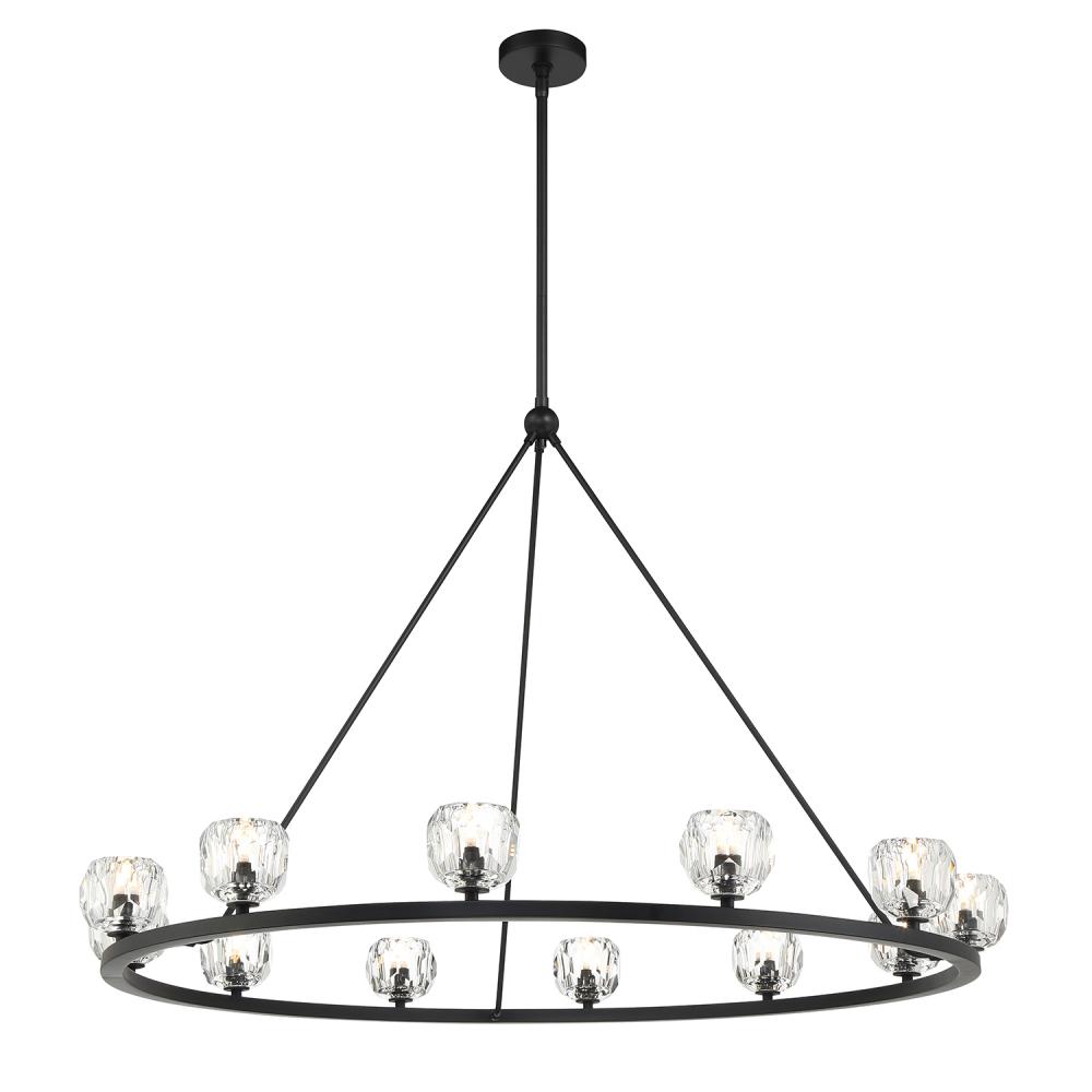 Aragon 12 Light LED Matte Black Chandelier