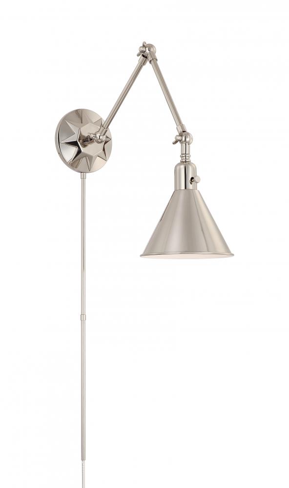 Morgan 1 Light Polished Nickel Task Sconce