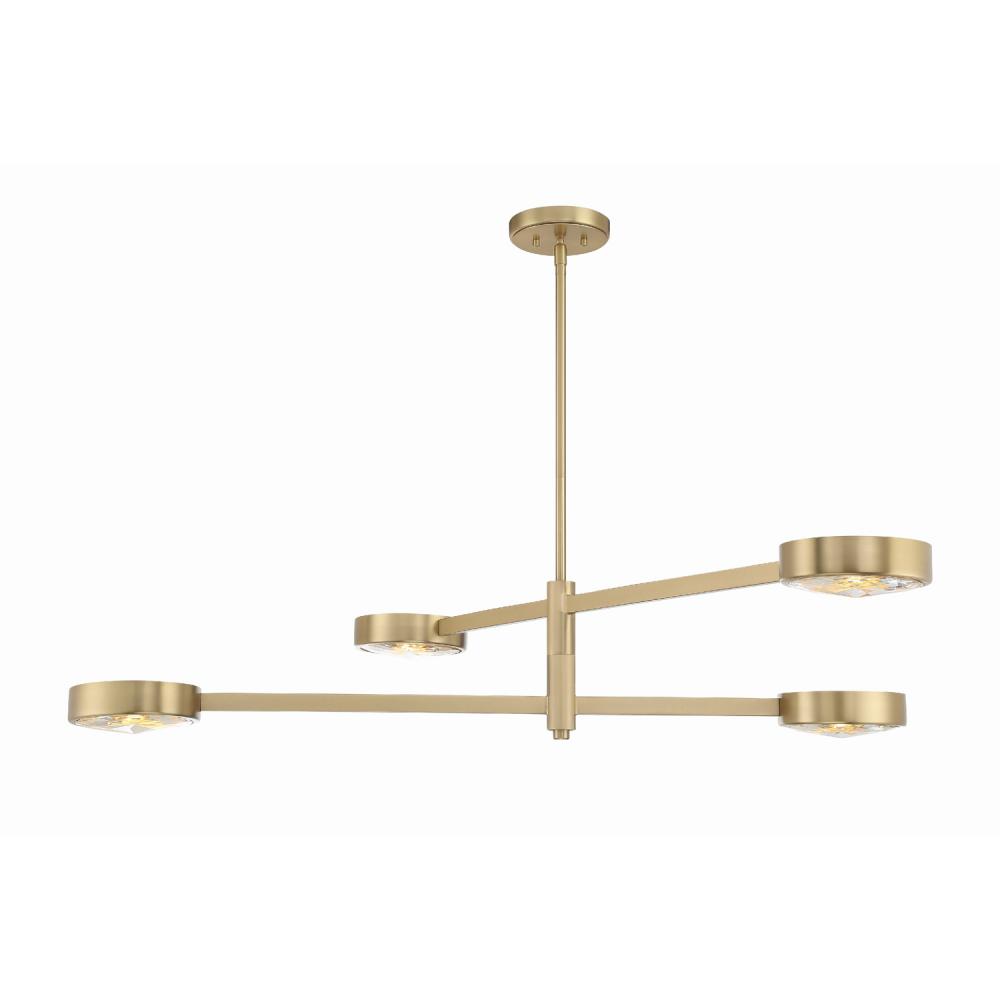 Orson 4 Light Modern Gold Linear Chandelier