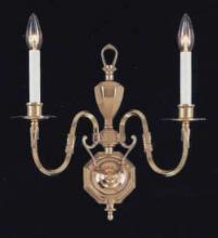 Crystorama 402-PB - Brass Wall Sconce W15" H16" Ext 8" 2-60W