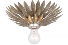 Crystorama 500-SA - Broche 1 Light Antique Silver Flush Mount