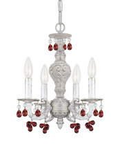 Crystorama 5224-AW-AMBER - Paris Market 4 Light Antique White Mini Chandelier