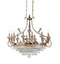 Crystorama 5279-AG-CL-MWP - Regal 12 Light Crystal Brass Island Light