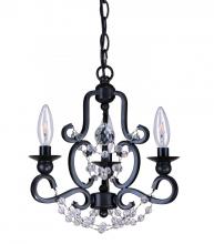 Crystorama 9337-BK - Orleans 3 Light Black Iron Mini Chandelier