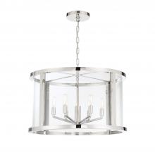 Crystorama DEV-B8066-PN - Libby Langdon Devon 6 Light Polished Nickel Lantern Chandelier