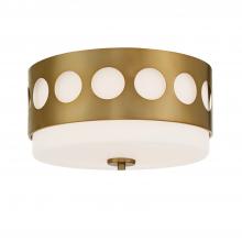 Crystorama KIR-B8100-VG - Kirby 2 Light Vibrant Gold Flush Mount