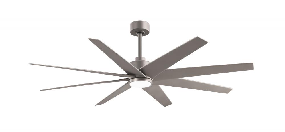 Ariella 8-blade ceiling fan in Brushed Nickel and Brushed Nickel blades