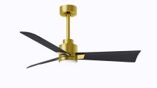 Matthews Fan Company AKLK-BRBR-BK-42 - Alessandra 3-blade transitional ceiling fan in brushed brass finish with matte black blades. Optim