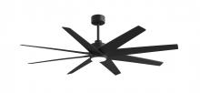 Matthews Fan Company ANLK-BK-BK-64 - Ariella 8-blade ceiling fan in Matte Black and Matte Black blades