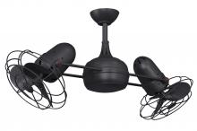 Matthews Fan Company DG-BK-MTL - Dagny 360° double-headed rotational ceiling fan in Matte Black finish with metal blades.