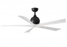 Matthews Fan Company IR5-BK-MWH-60 - Irene-5 five-blade paddle fan in Matte Black finish with 60" solid matte white wood blades.