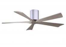 Matthews Fan Company IR5H-BN-GA-52 - Irene-5H three-blade flush mount paddle fan in Brushed Nickel finish with 52” Gray Ash tone blad