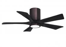 Matthews Fan Company IR5HLK-BB-BK-42 - IR5HLK five-blade flush mount paddle fan in Brushed Bronze finish with 42” solid matte black woo