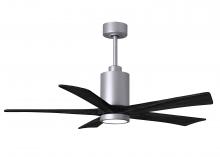 Matthews Fan Company PA5-BN-BK-52 - Patricia-5 five-blade ceiling fan in Brushed Nickel finish with 52” solid matte black wood blade