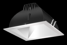 RAB Lighting NDLED4SD-80N-M-S - RECESSED DOWNLIGHTS 12 LUMENS NDLED4SD 4 INCH SQUARE UNIVERSAL DIMMING 80 DEGREE BEAM SPREAD 4000K