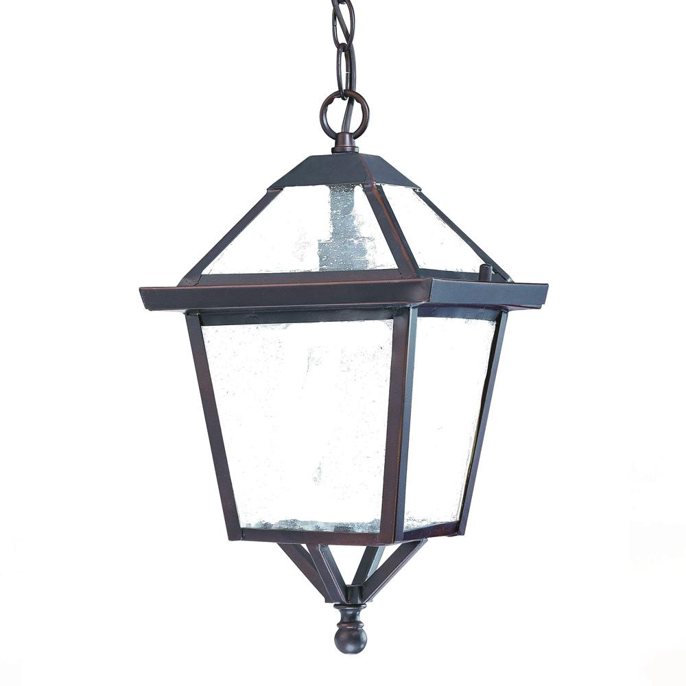 Hanging Lantern 1-Light Outdoor Architectural Bronze Light Fixture