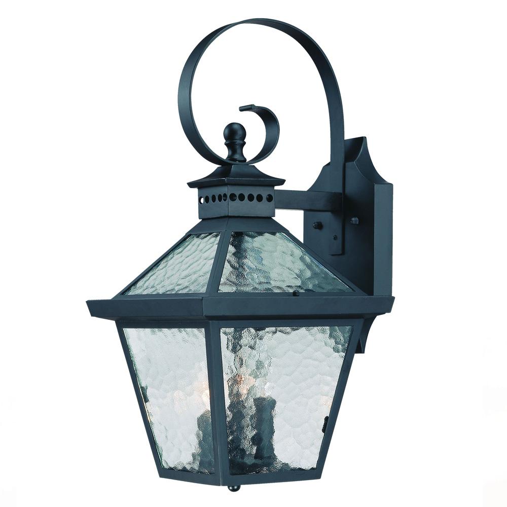 Wall-Mount 3-Light Outdoor Matte Black Light Fixture