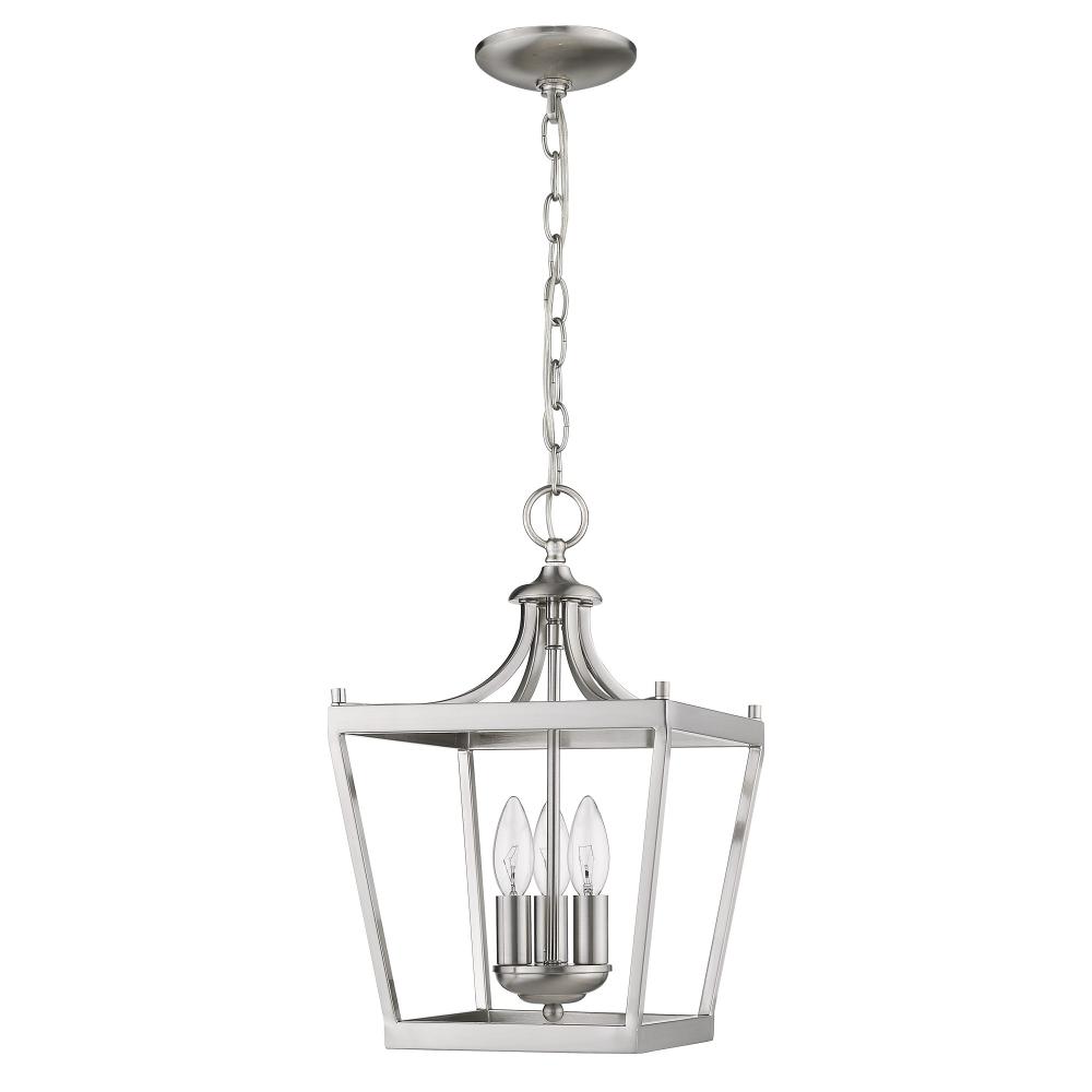 3-Light Satin Nickel Chandelier