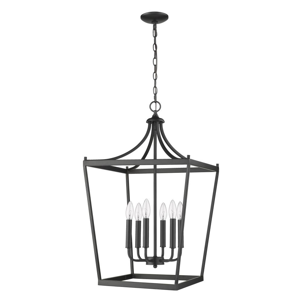 6-Light Matte Black Chandelier