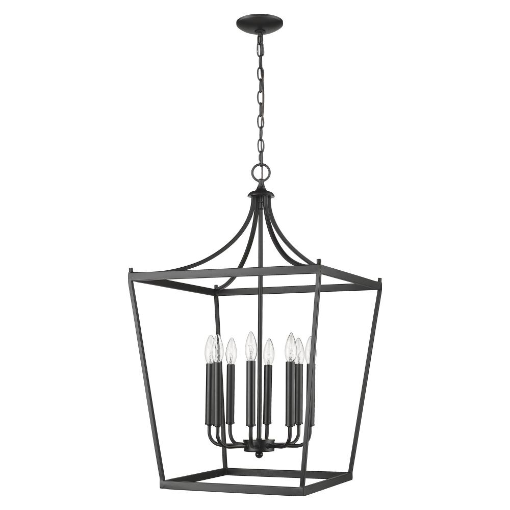 8-Light Matte Black Chandelier