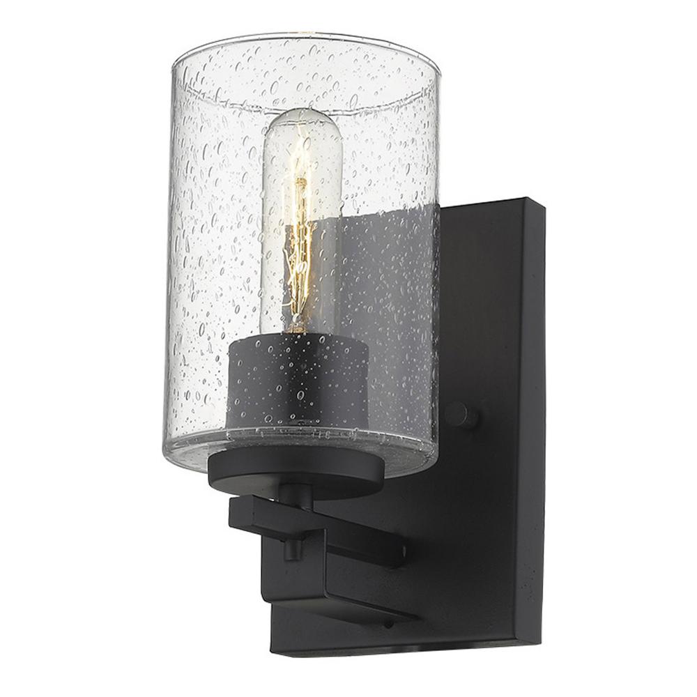 1-Light Matte Black Sconce