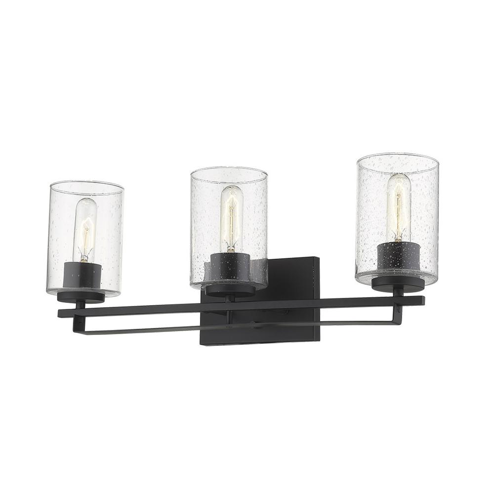 3-Light Matte Black Sconce