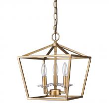 Acclaim Lighting IN11131AG - Indoor 3-Light Pendant w/Crystal Bobeches In Antique Gold