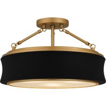 Quoizel QSF6801MBK - Dylan 3-Light Matte Black Semi-Flush Mount