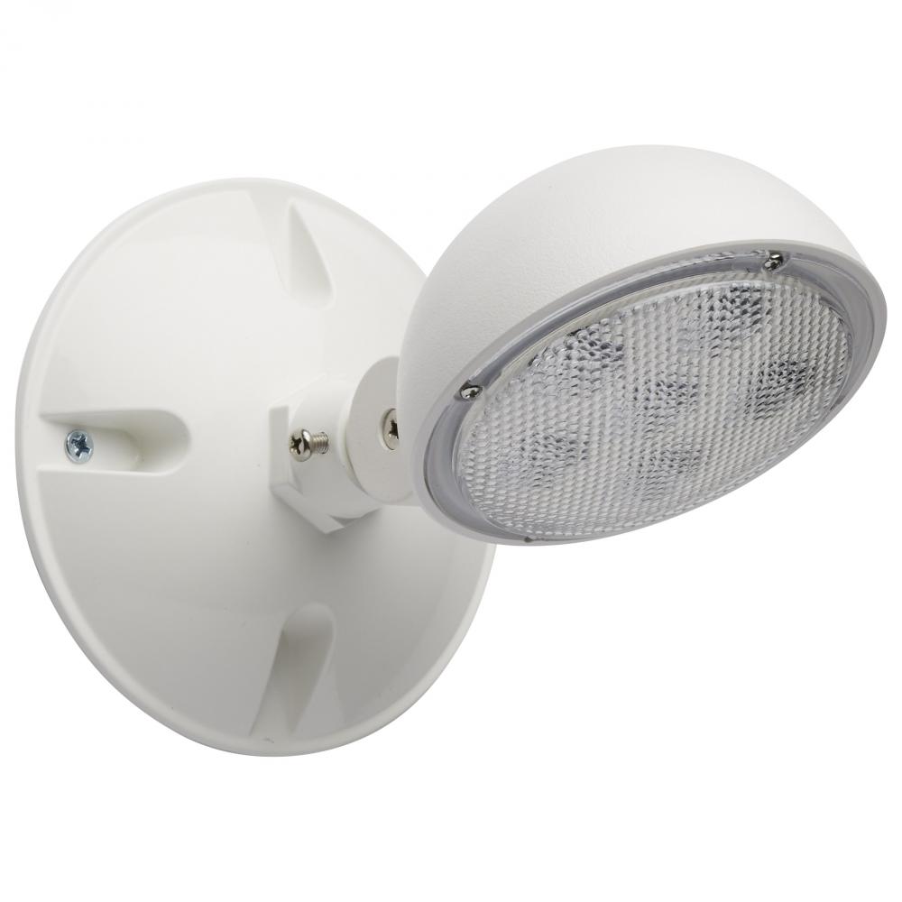 Remote Emergency Light; 0.75 Watt; Weatherproof Low Power Single Head; White Finish; 3.6 Volt