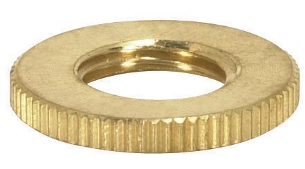 Brass Round Knurled Locknut; 1/8 IP; 3/4" Diameter; 3/32" Thick; Unfinished