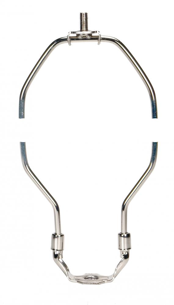 Light Duty Harp; Polished Nickel Finish; 13-1/2" Height; 1/8 IP Saddle; 1/4-27 Thread; 125