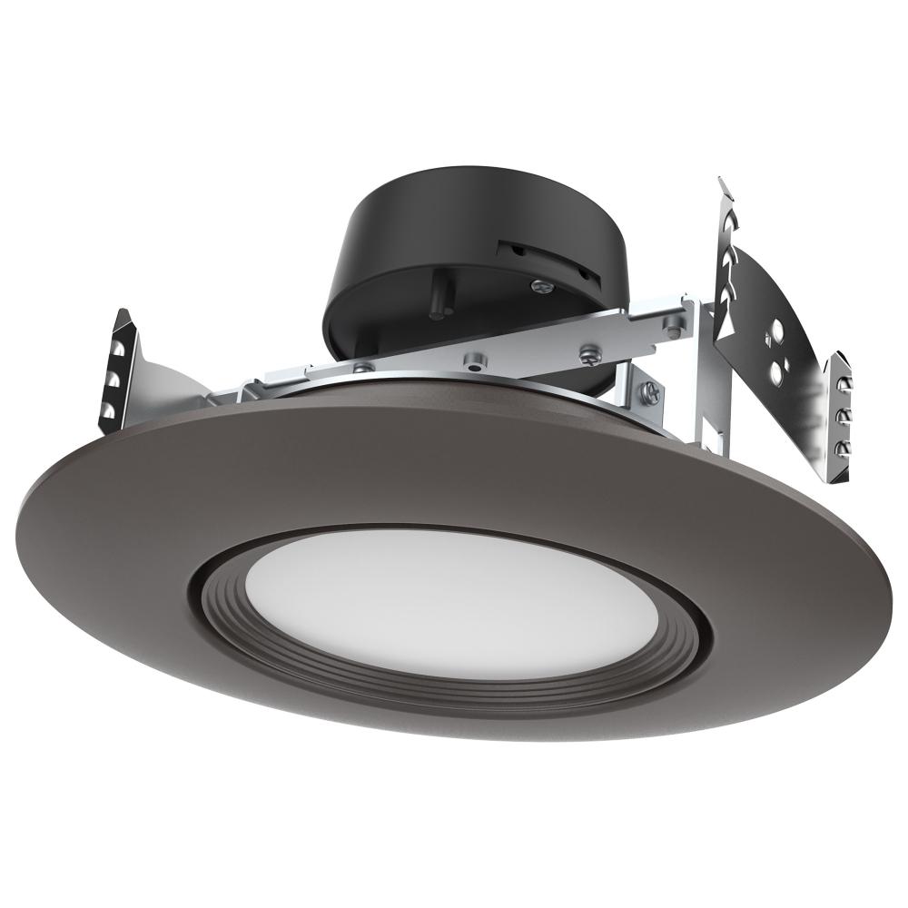 10.5 Watt; LED Retrofit Downlight; Gimbaled; 120 Volt; CCT Selectable; Bronze Finish