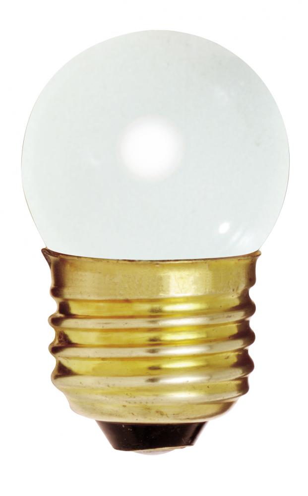 7.5 Watt S11 Incandescent; Gloss White; 2500 Average rated hours; 20 Lumens; Medium base; 120 Volt;