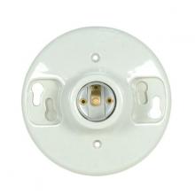 Satco Products Inc. 80/1648 - Keyless Glazed Porcelain Ceiling Receptacle; 4 Terminal; Screw Terminals; 4-3/8" Diameter; 660W;