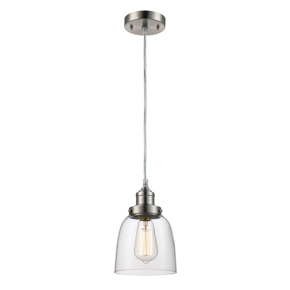 Jenny 6-In. Clear Glass Bell, 1-Light Mini Pendant