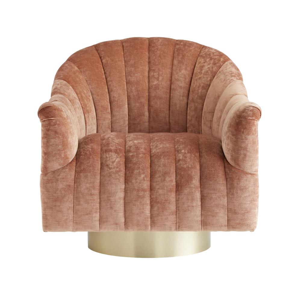 Springsteen Chair Dusty Rose Velvet Swivel