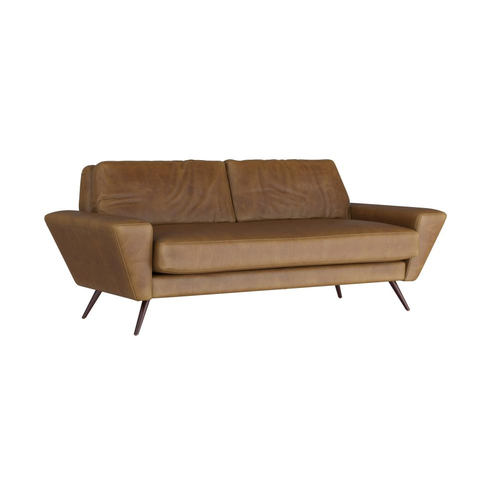 Vidara Sofa Butterscotch Leather Dark Walnut